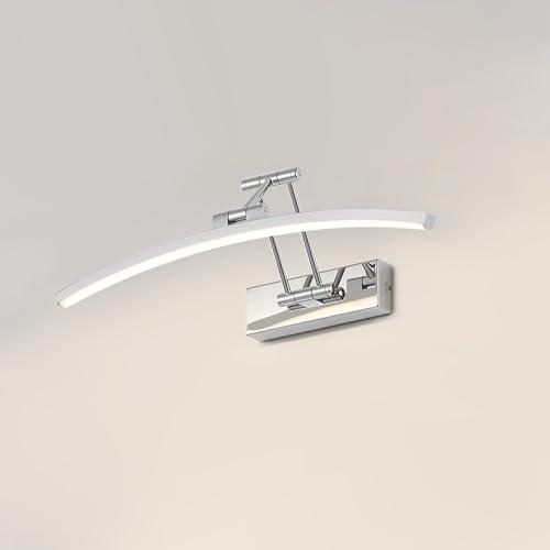 YHTlaeh LED Specchio Lampada 10W 720 Lumen Bagno Bianco Neutro 4000K IP44 Impermeabile No Flicker 230V (Nero, 40CM) (Cromato, 40CM)