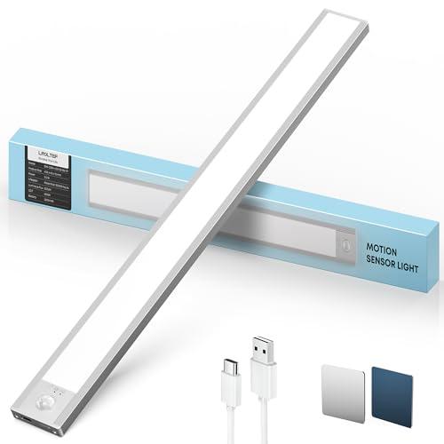 LROLTEF Luce LED Sottopensile Cucina - 40CM Sensore di Movimento per Luce Armadio - 2200mAh Luci Lampada Dimmerabile per Cucina Soggiorno Scale Camere da Letto | 1 Pezzi Argento