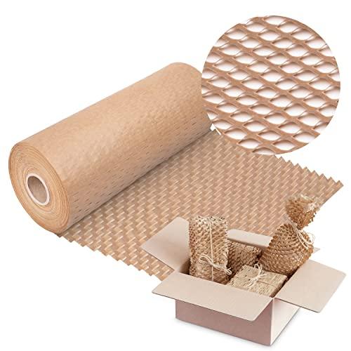 V1 Trade Rotolo di carta da imballaggio 30 cm x 50 m, carta a nido d'ape marrone, rotolo di carta kraft ecologica, cartone ondulato 90 g/m², materiale da imballaggio, materiale di riempimento