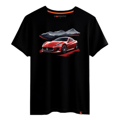 Magmatic - Maglietta GranTurismo Auto Sportiva per Uomo Unisex Bambino, Collezione Modern Car T Shirt Nera Premium 100% Cotone, Regalo Auto Sportiva, appassionato di Automobili, Fan di Auto