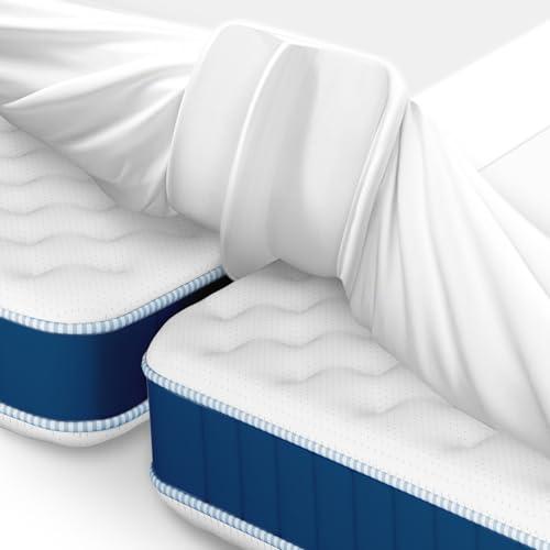 HOMCA Ponte Letto 2 in 1 Lenzuolo con Angoli 200x200cm Unisci Materassi Singoli In Matrimoniale, Riempie lo Spazio tra i Materassi, Cuneo per Materassi, Antiscivolo, Adatto a Coppie e Famiglie
