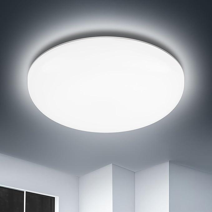 Swoieltr Plafoniera LED Soffitto 36W IP54 Impermeabile, 6500K 4500LM Lampadario LED Soffitto, Luce Fredda Super Luminosa Lampadari Moderni Senza Cornice per Bagno, Cucina, Soggiorno, Camera da Letto