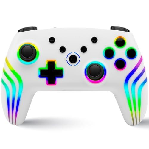 NITHO NEXUS Wireless Controller Compatibile con Switch/Switch 2/PC/Android, Gamepad da Gioco con Sensore a 6 assi, Luci RGB LED, Trigger a Effetto Hall, Turbo, Vibrazione, Joystick