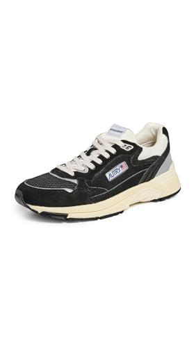 Autry Sneakers basse Hyperway Uomo, Camoscio/Mesh Nero/Argento, 43 EU