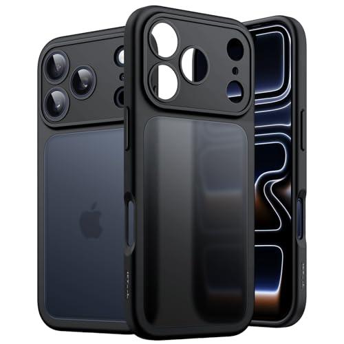 JETech Cover Opaca per iPhone 17 Pro 6,3 Pollici, Protezione Anticaduta Antiurto Grado Militare, Protezione Completa Lenti Fotocamera, Custodia Minimalista Retro Traslucido Satinato (Nero)