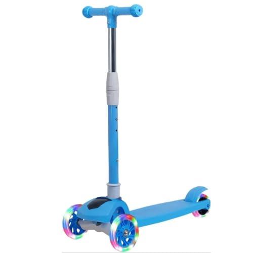 Monopattino per bambini 3+ anni con luci LED lampeggianti – regolabile in altezza, pieghevole e stabile, ruote luminose | FLASHRIDE