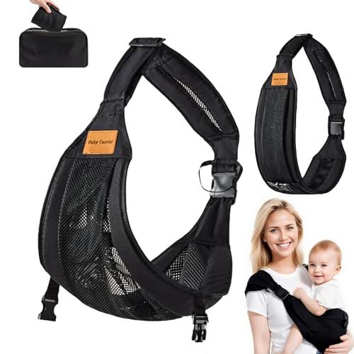 Laterale Fascia Neonato, Fascia Porta Bebe Regolabile, Traspirante Portatile Ergonomico Marsupio Neonato, Baby Carrier per 0-36 Mesi, Capacità di Carico Massima di 20 Kg (Rete traspirante)