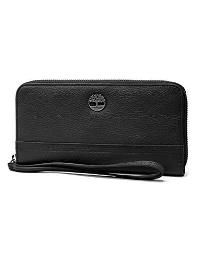 Timberland Pochette da donna in pelle RFID con zip e cinturino da polso, nero (ciottolo), taglia unica