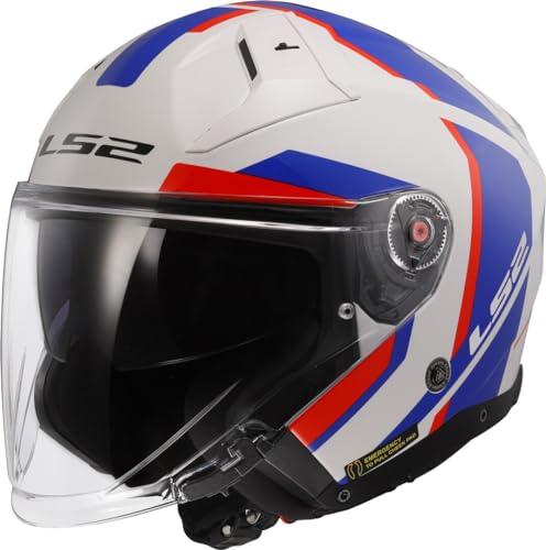 LS2, Casco Moto Jet INFINITY II FOCUS White Blue Red, S