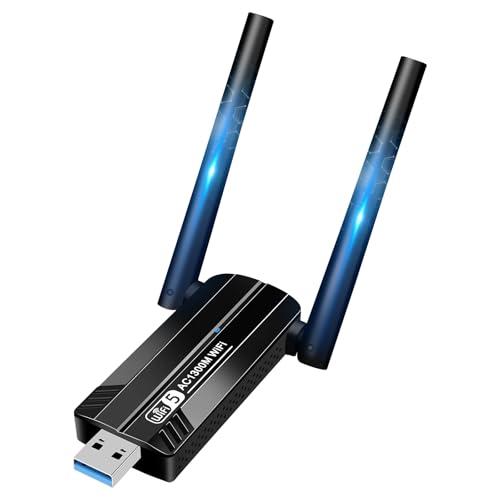 Vemfay USB Wifi per PC AC1300Mbps Chiavetta Wifi per PC Fisso Dual Band 2.4/5GHz Chiavetta Internet WiFi Dongle Compatibile con Windows 7/8/10/11/Vista/XP/Mac