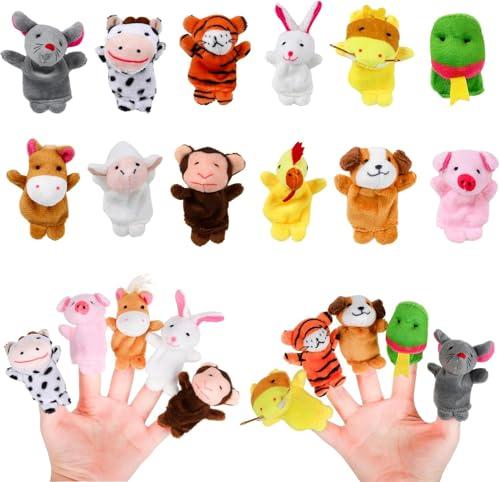 12 Pezzi Marionette da Mano, Burattino Animale Dito Set, Mini Pupazzi da Dito di Animali, delle Dita Burattino di Peluche, Marionette per Bambini, Marionette da Dita, per la Festa dei Bambini