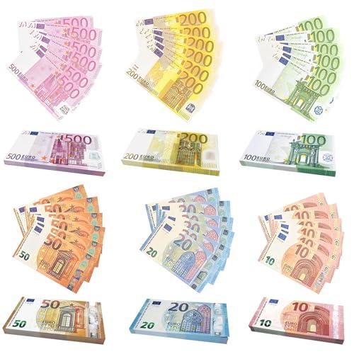 Giugio Soldi Finti,120 Pezzi Banconote di Soldi Giocattolo, Banconote in Euro Valore Nominale 10/20/50/100/200/500, Banconote Euro False per Giocare, Negozio di Aritmetica per Bambini Gioco Accessori