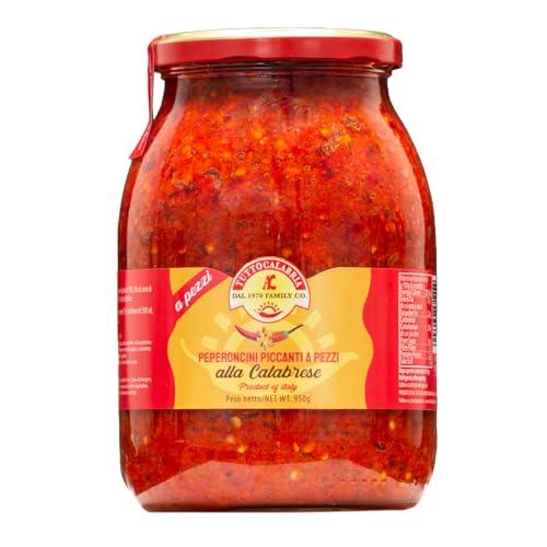 Tutto Calabria - Peperoncini Piccanti a Pezzi 950g, Fresco Piccantissimo Calabrese - Delizia il tuo palato con un Tocco di Calabria in Più