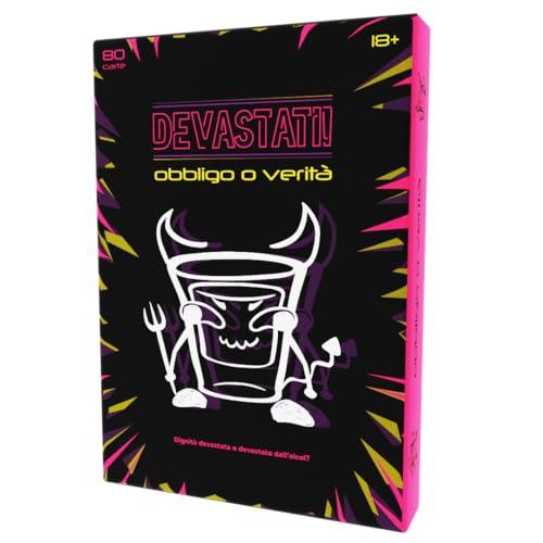 Devastati! Obbligo o Verità | Gioco da tavolo alcolico per Gen Z (18+) | Carte per bere con sfide, gossip e meme | Feste e serate tra amici