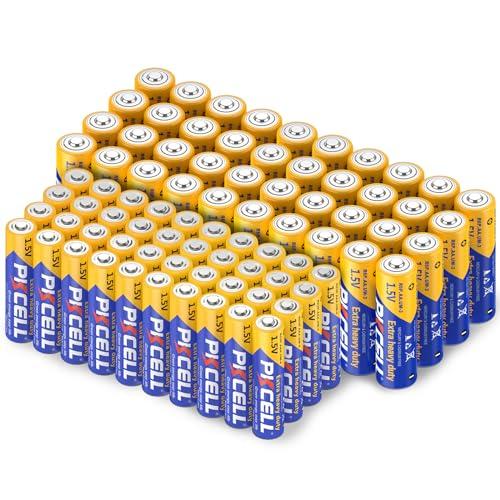 PKCELL - 40 batterie AA, R6P + 40 batterie AAA, R03P, 1,5 V al carbonio