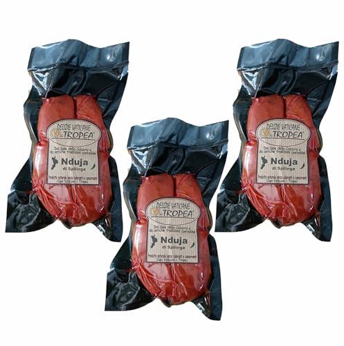 Nduja Calabrese 3 x 400g – ‘Nduja di Spilinga Salame Piccante Spalmabile Artigianale di Puro Suino - 100% Naturale - Prodotti Calabresi Tipici - Made in Italy – Delizie Vaticane di Tropea