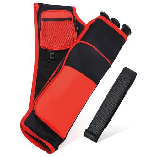 Faretra per tiro con l'arco WANDGU per frecce: faretra a frecce, borsa porta faretra con cintura regolabile, faretra per frecce, borsa porta faretra con 3 tubi di freccia protetti