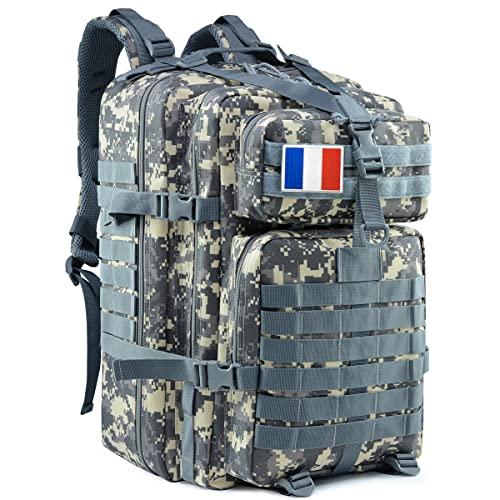 QT&QY Zaino tattico Militare 45 Litri con Sistema Molle Adatto la Caccia e l'outdoor Zaino da Assalto 3 Giorni Zaino Escursioni Escursioni Campeggio
