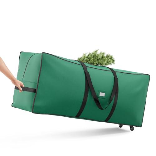 SONGMICS Borsa per Albero di Natale con Ruote da 4 cm, per Albero Smontabile, Maniglie Regolabili, Tessuto Oxford 600D