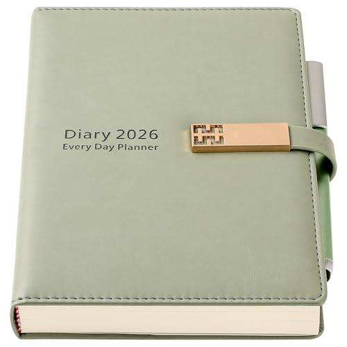 Agenda accademica 2024-2025, formato A5, una pagina al giorno, da luglio 2024 a giugno 2025, con planner mensile, linguette mensili colorate, penna, passante per penna, tasca interna e segnalibri
