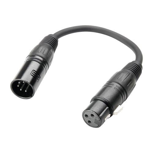 Adam Hall Cables 3 STAR DGF 0020 - Adattatore DMX XLR maschio 5 poli a XLR femmina 3 poli 0,2 m