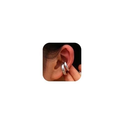 Dochais Ear Cuff Orecchini Non piercing, Orecchini Donna Chunky Earcuff Orecchini Senza Buco alla a clip per Cartilagine Orecchini a clip per Ragazze Ipoallergenici Regalo di Gioielli-SV.