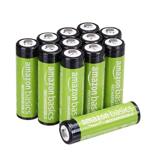 Amazon Basics Batterie ricaricabili AA (confezione da 12), NiMh, 2000 mAh, pre-caricate