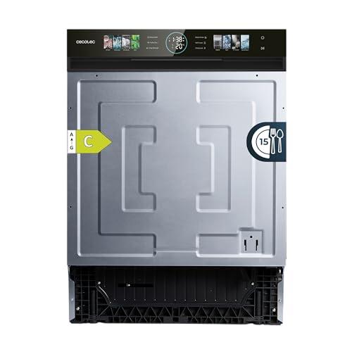 Cecotec Lavastoviglie Semi-Integrata 60cm Bolero Aguazero 6620 S-BI C, 1850W, 15 Coperti, 8 Programmi, Motore Inverter, Display FullColor XXL, Smart Wash, Turbo Dry+, AutoClean, Dual Zone Wash