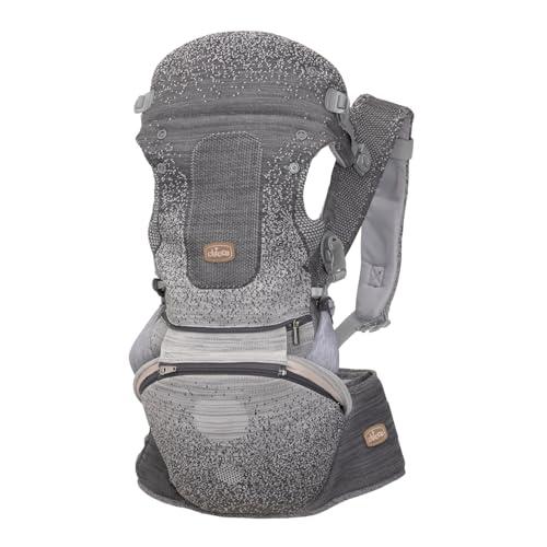 Chicco Airy Hip Fit Marsupio Ergonomico 3-in-1 | Tessuto Traspirante 3D Flyknit, Supporto Base Removibile per Distribuzione Peso | Posizioni Multiple: Fronte Mamma, Fronte Strada e Zaino | 0-15kg