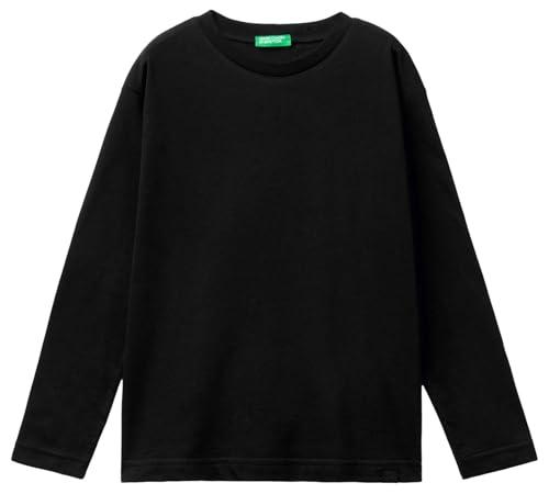 United Colors of Benetton T-shirt M/L 3i1xc10db, T-Shirt Bambini e ragazzi, Nero 100, L