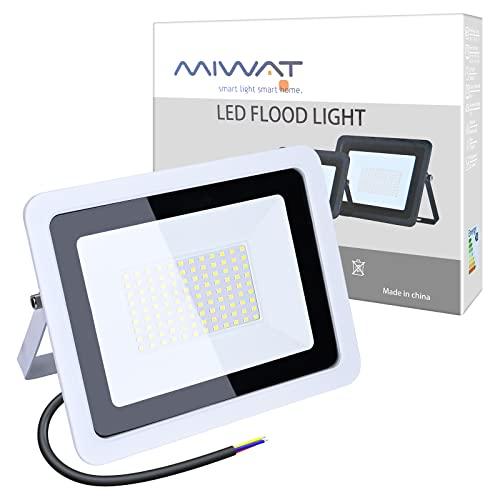 MIWATT Faretti a LED per esterni 100W luci a LED per esterni IP68 7200 lumen, Luce bianca fredda，parco, patio, giardino, garage