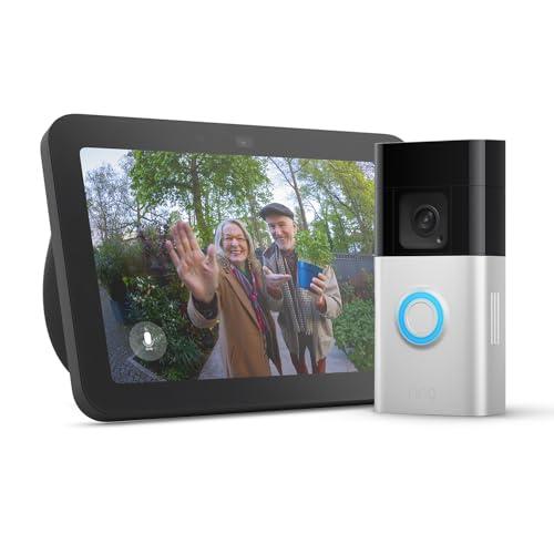 Echo Show 8 (Ultimo modello) | Anthracite + Ring Videocitofono Plus a batteria