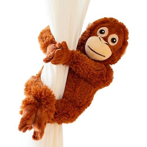 Scimmia Peluche | Giocattolo Scimmia con Mani Magnetiche per Tendaggi,Morbido Pupazzo Cartone Animato Decorazione Bambini Camera Letto Tende Casa Arredamento