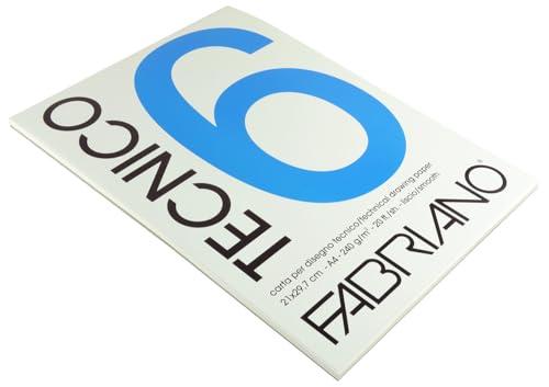 FABRIANO Tecnico 6 Blocchi Carta, Bianco Liscio, 21 x 29,7 cm