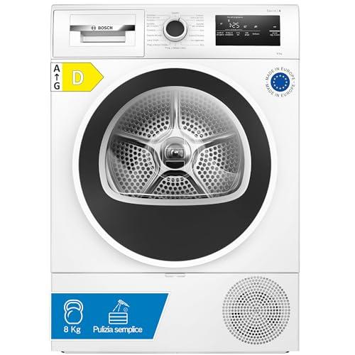 Bosch WTH85218II Serie 4 Asciugatrice smart a pompa di calore, 8 kg, Classe energetica D, Sensori di asciugatura intelligenti, Filtro semplice da pulire, Consumi ridotti,Bianco, 60 Cm