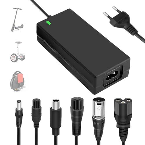 OHHXGK Caricabatterie per Scooter Elettrico 42V 2A Caricatore Adattatore di Alimentazione Universale con 5 Connettori per Hoverboard, Bici Equilibrata, Drifting Board, Scooter Elettrico