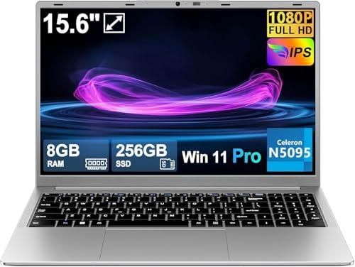 2026 Pc Portatile 15.6 Pollici Celeron N5095 Upto 2,9 GHz Win11 Pro Laptop 8GB RAM 256GB SSD TF 1TB LPDDR4 5G WiFi 1080 FHD USB 3.0 Widevine L1 Computer Portatile Con il Topo Film Italiano - Silver