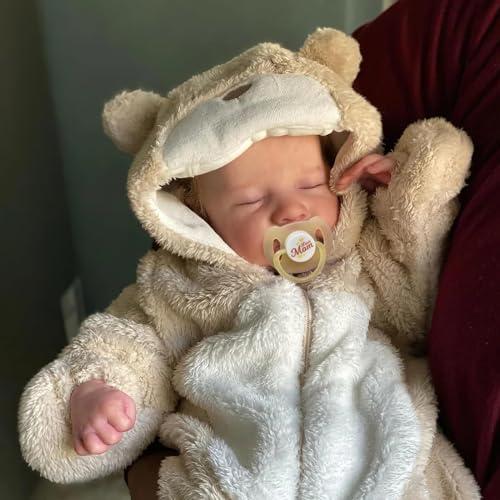 BABESIDE Bambole Neonate Realistiche Fatte a Mano da 17 Pollici Bambole Bambino Lifelike con Corpo in Vinile Morbido Bambole Neonate Reali con Accessori Giocattolo Chiudi gli Occhi