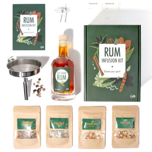 Kit Infusione Rum By Craftly | Prodotti Botanici Naturali Per Cocktail Fatti In Casa | Ottimo Regalo Per Natale, Compleanno, San Valentino, Pensione | Idee Regalo Per Uomo E Donna | Spezie E Bottiglia