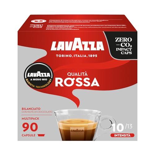 Lavazza A Modo Mio Qualità Rossa, 90 Capsule Caffè, per un Espresso con Note Aromatiche di Cioccolato e Frutta Secca, Arabica e Robusta, Intensità 10/13, Tostatura Media, Confezione da 36 e 54 Capsule