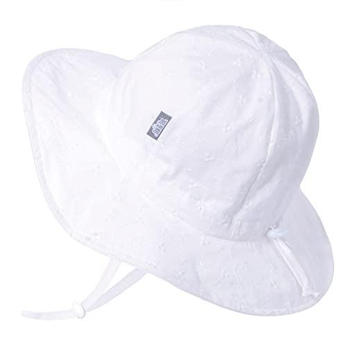 Jan & Jul Cappello da Sole floscio in Cotone per Neonati, Protezione UPF 50+ (Taglia: 0-6 Mesi, Occhio Bianco)