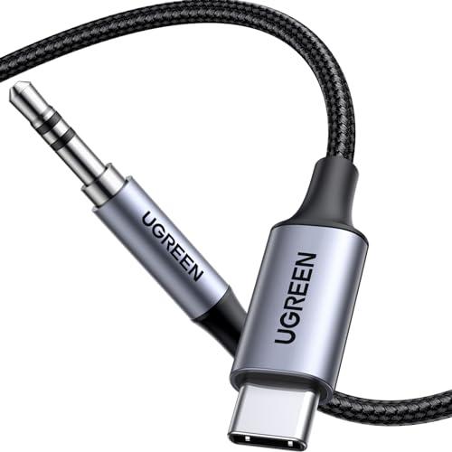 UGREEN Cavo USB C a Jack 3.5mm con DAC Chip 1M Aux Type C a 3.5mm Nylon Intrecciato per Auto Compatibile con iPhone 17 Pro Max Air Galaxy S25 Ultra Pixel 9 XL iPad (Grigio)