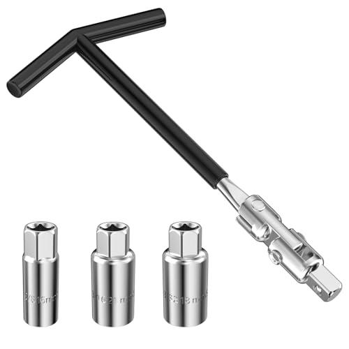 Crihovy Set di 4 Chiave Candela, Chiave per Candele, Chiave a Snodo per Candele 16 mm / 18 mm / 21 mm, Chiave Flessibile per Fissaggio e Smontaggio, Universale Chiave Svitacandele per Auto e Moto