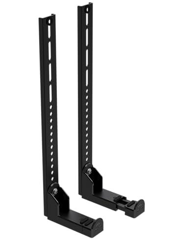 Meliconi Supporto Soundbar TV Universale, per Staffa a Parete, Altezza Regolabile, 10 Kg, Made in Italy, Passacavo, Protezione Antivibrazione, Nero