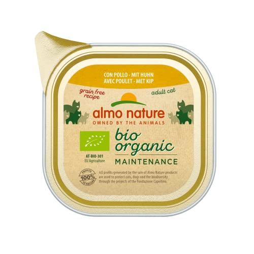 almo nature Bio Organic Maintenance, Alimento Umido per Gatti Adulti con Pollo - Confezione da 1.615 kg (19 x 85 g)
