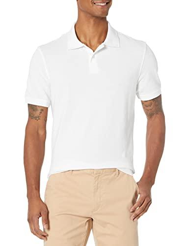 Amazon Essentials Polo in piqué di Cotone Slim Uomo, Bianco, L