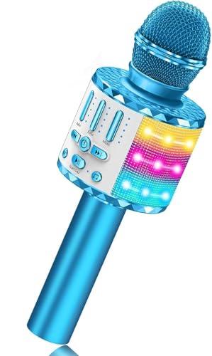 Microfono Karaoke per Bambini, Microfono Bluetooth Altoparlante, Regalo di compleanno per Bambina 3-12 Anni, Karaoke Wireless Giocattolo con Cambio Voce, Ideale per Feste e Giochi Musicali