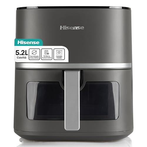Hisense HAF1600D - 10 programmi automatici, temperatura 40-200°C, 5,2L, potenza massima 1600W, display LED e comandi touch, finestra