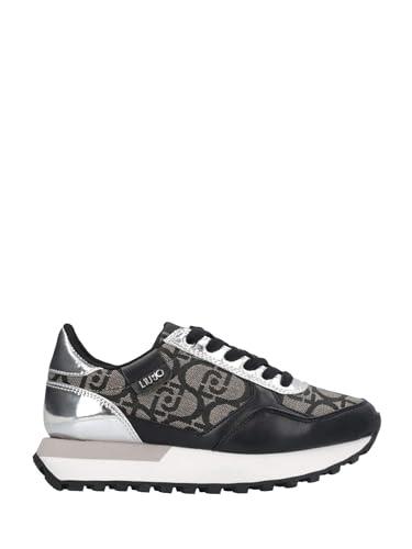 LIU JO Sneakers Evelyn 915 Art. BF5057EX322 (Nero/Argento, Sistema Taglie Calzature EU, Adolescente, Donna, Numero, Media, 38)