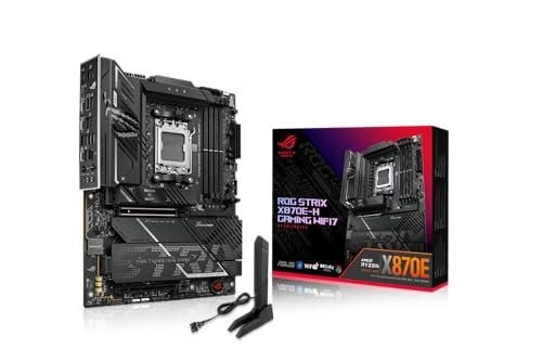 ASUS ROG Strix X870E-H Gaming WIFI7, Scheda madre AMD ATX, Socket AM5, 16+2+1 Stadi di Alimentazione, Slot DDR5, Quattro Slot M.2, PCIe 5.0, WiFi 7, 2 Porte USB4, PCIe Slot Q-Release, Aura Sync, Nera